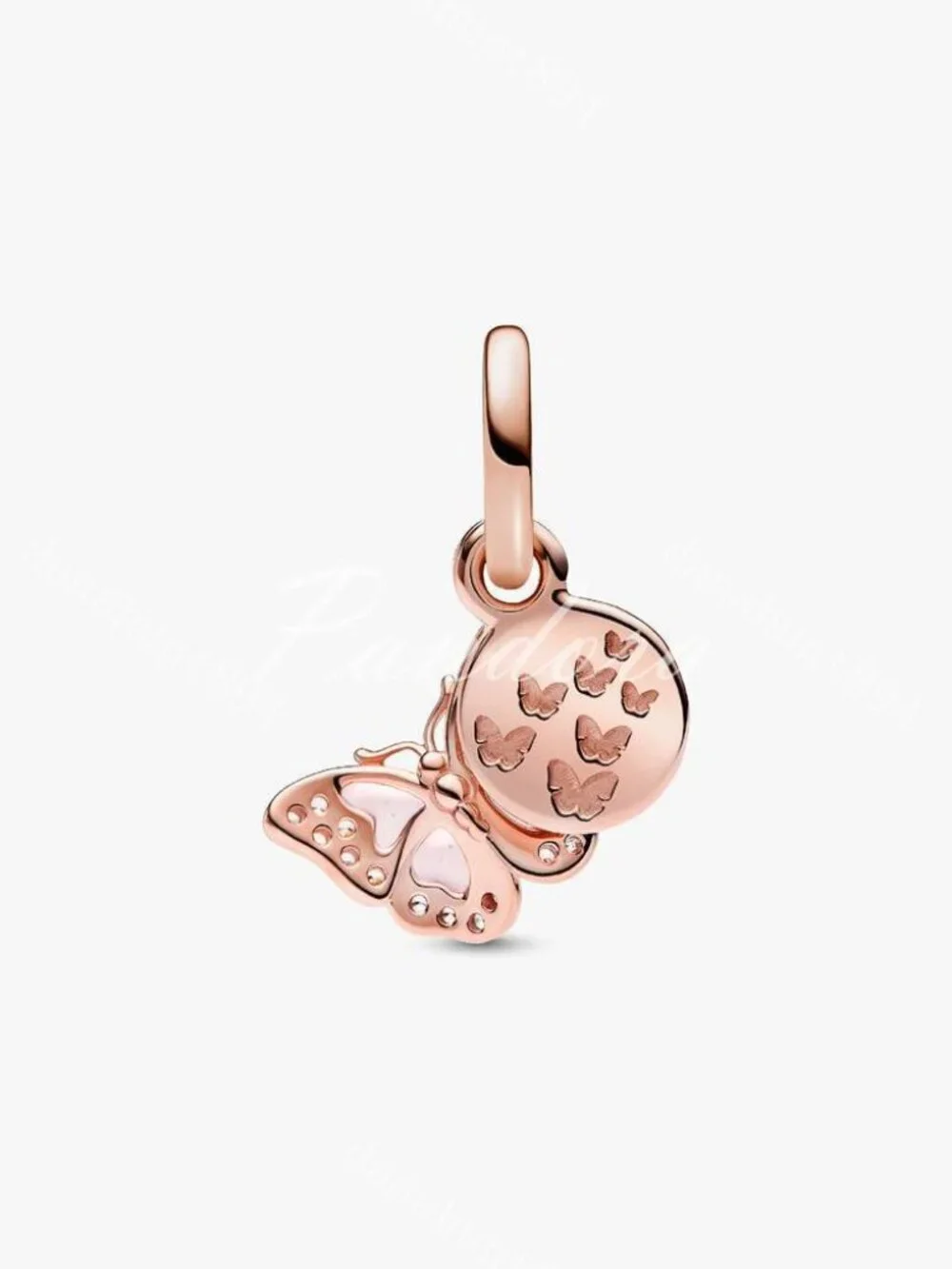 Pandora Pink Butterfly & Quote Double Dangle Charm